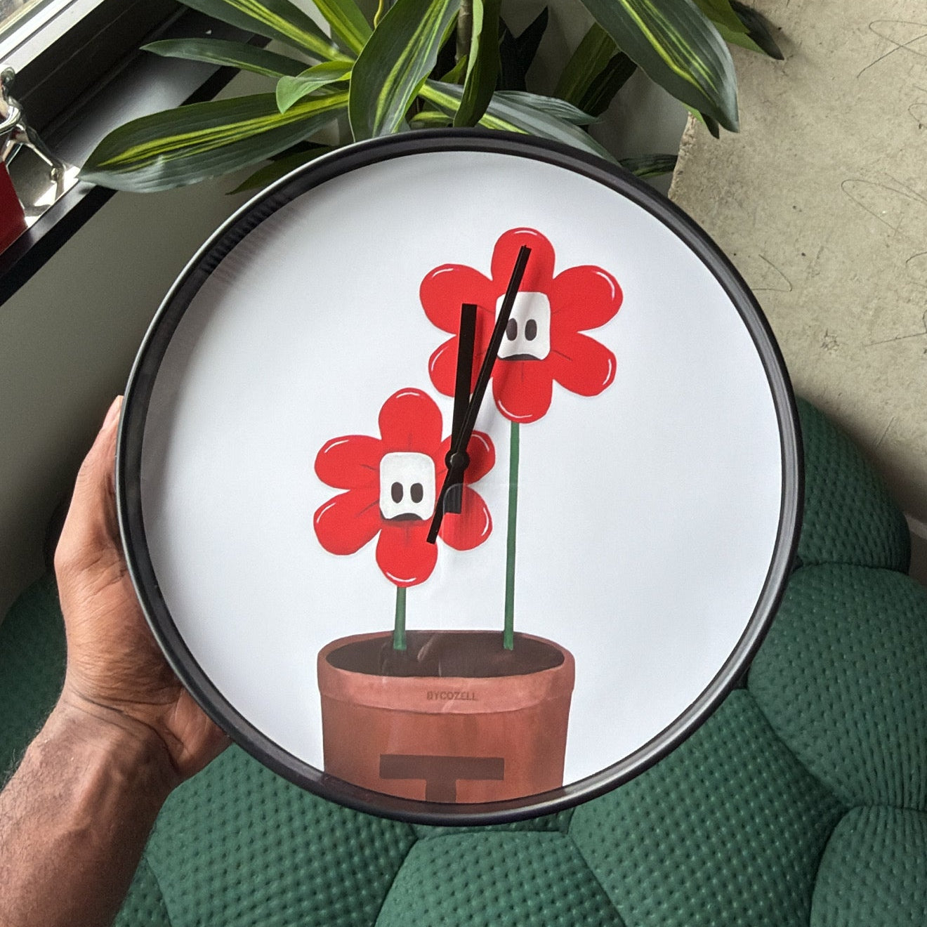 "FLOWER POT" Art Clock