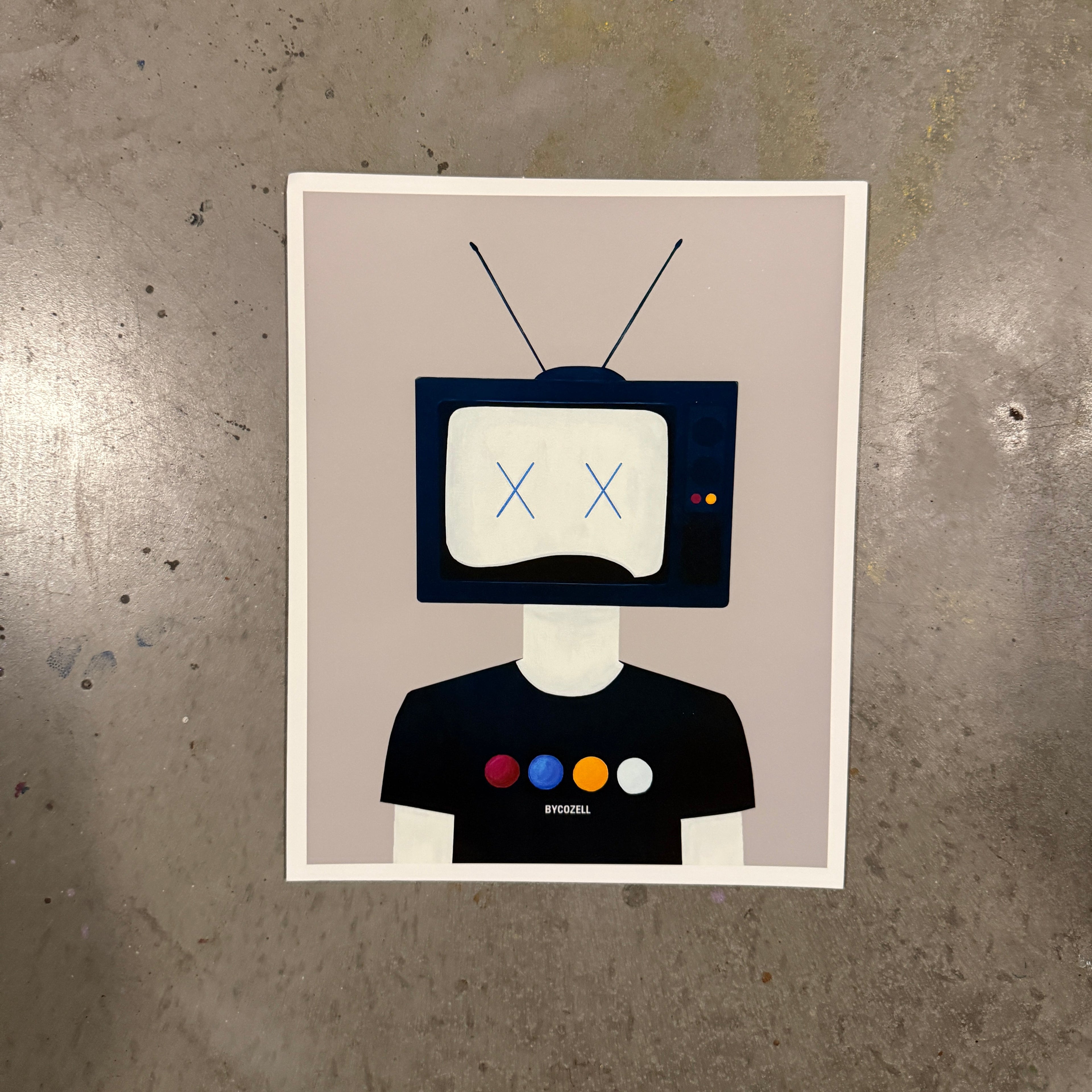"NO SIGNAL" - Cool Grey Edition Print (8 × 10 inches)